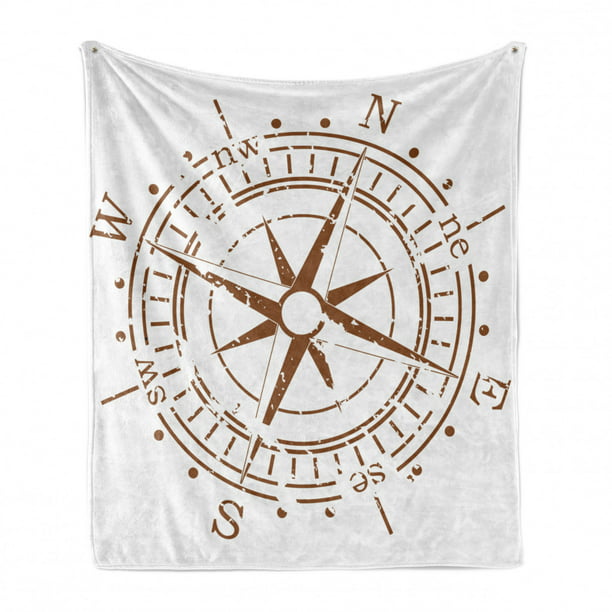 Pale Brown Navigation Device of The Age of Discovery Windrose Faded Design Boating Control Cozy Plush for Indoor and Outdoor Use 50 x 60 Ambesonne Compass Soft Flannel Fleece Throw Blanket 